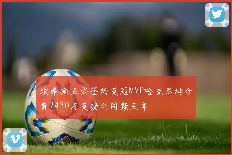 埃弗顿正式签约英冠MVP哈克尼转会费2450万英镑合同期五年